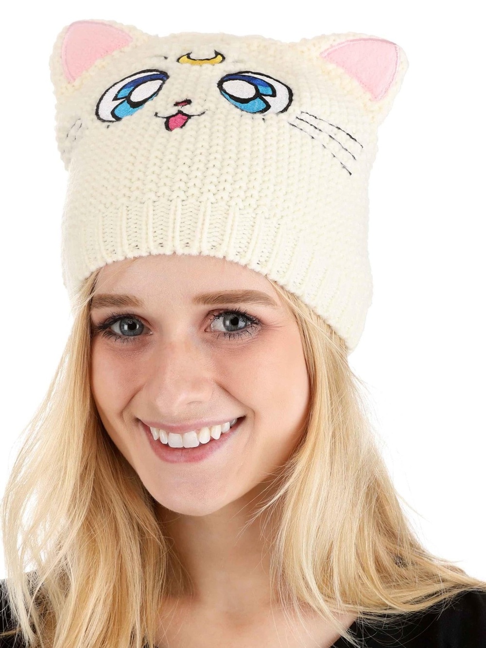 NEW Sailor Moon Artemis White Knit Beanie